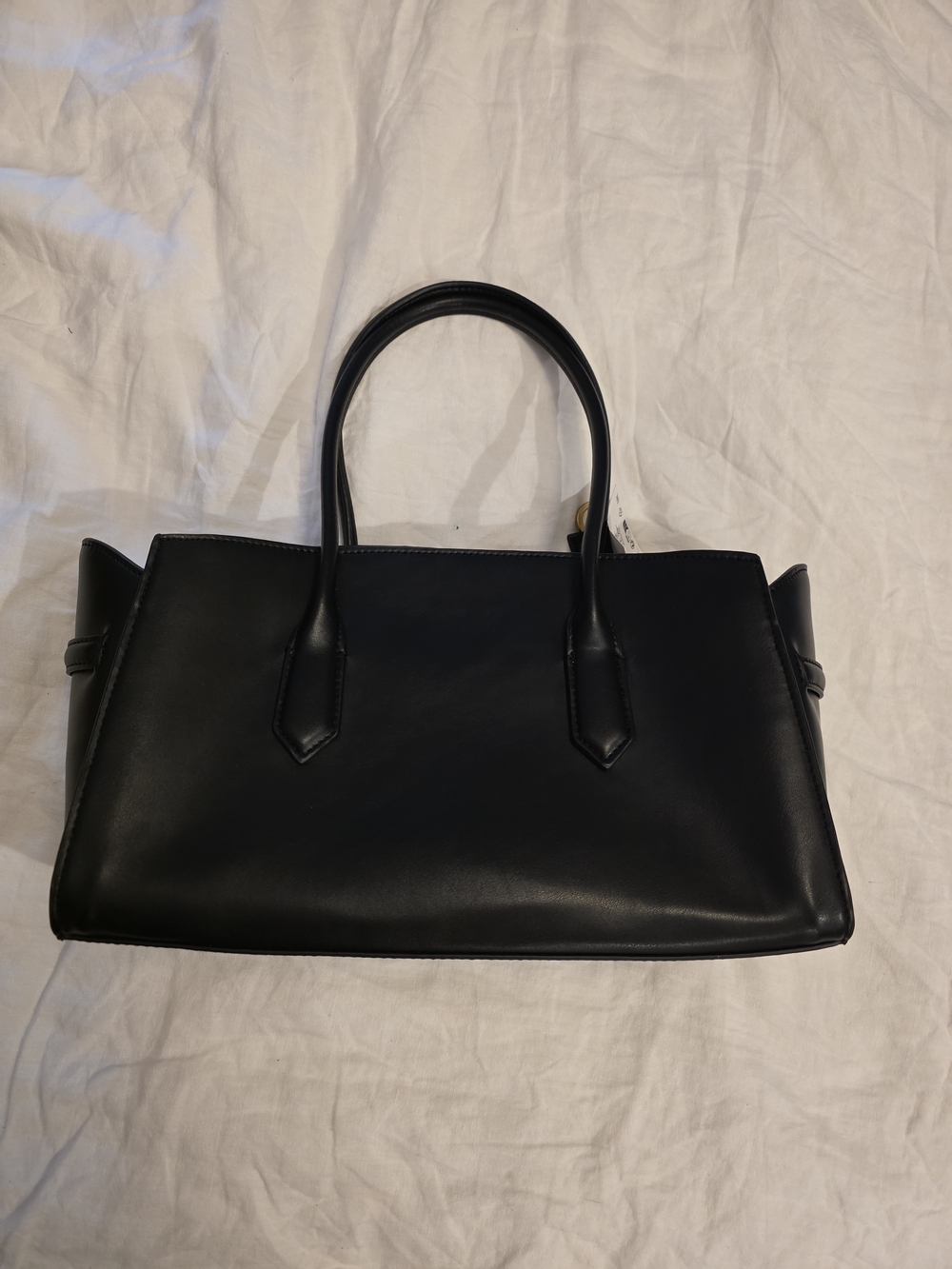 NWT Zara Black Structured Leather Shoulder Bag